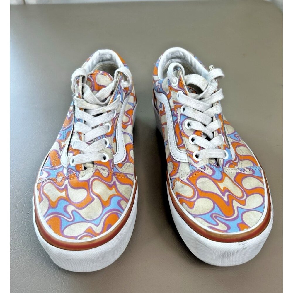 Vans Old Skool Stacked Womens Size 7.5 Uv Ink Peace Platform Orange Purple - Picture 6 of 14